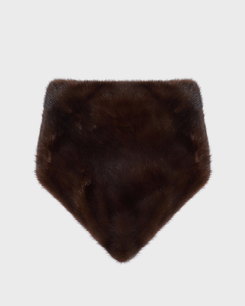 Mink bandana - brown - Yves Salomon