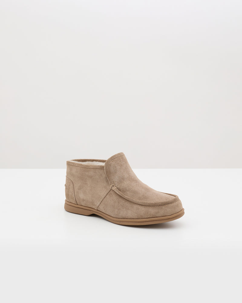 Lace-up boots in stiff Merinillo - taupe - Yves Salomon