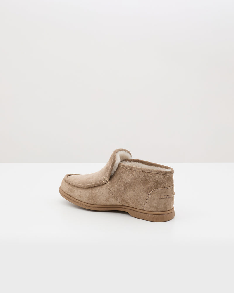 Lace-up boots in stiff Merinillo - taupe - Yves Salomon