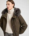 Performance jacket with fox fur trim