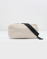 Shearling and leather waist bag