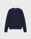 Two-tone reversible crew neck jumper in wool-cashmere knit