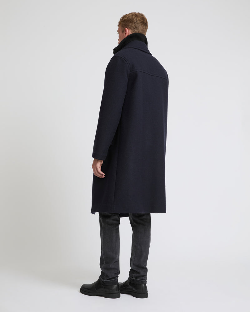 Woollen fabric coat - navy - Yves Salomon