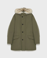 Cotton-blend iconic parka with coyote fur trim