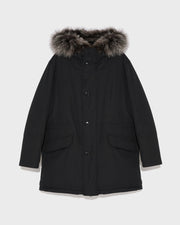 Cotton-blend iconic parka with fox fur trim