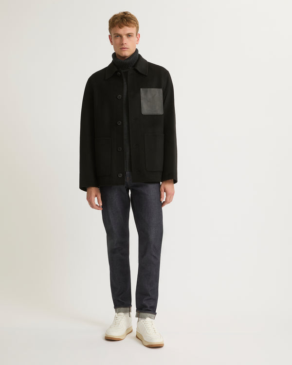 Workwear jacket in wool-cashmere - black - Yves Salomon