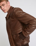 Leather aviator jacket