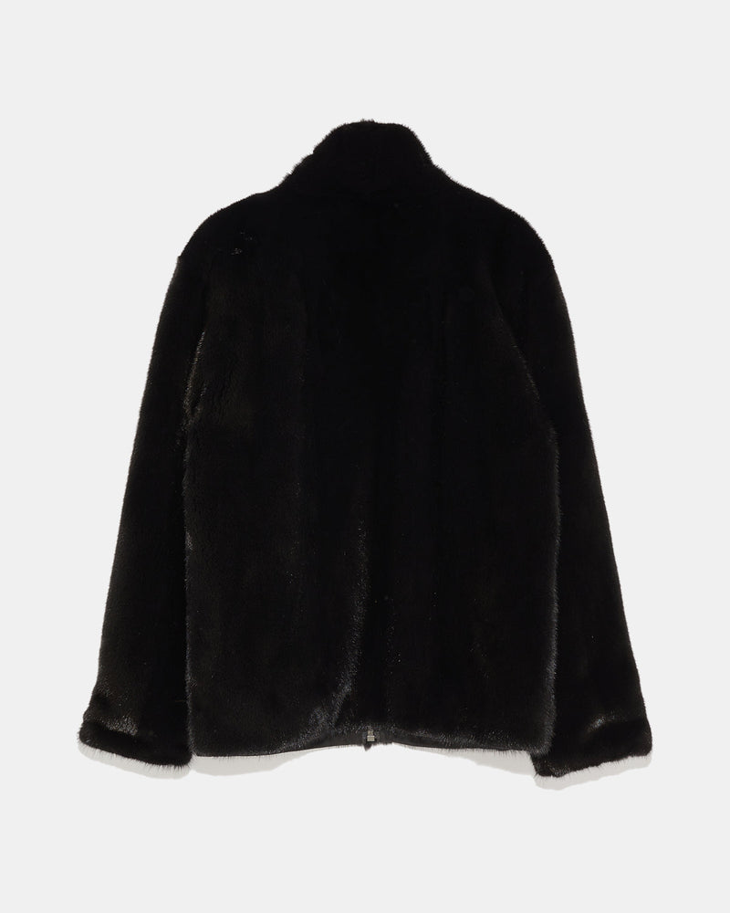 Reversible mink fleece jacket - black - Yves Salomon