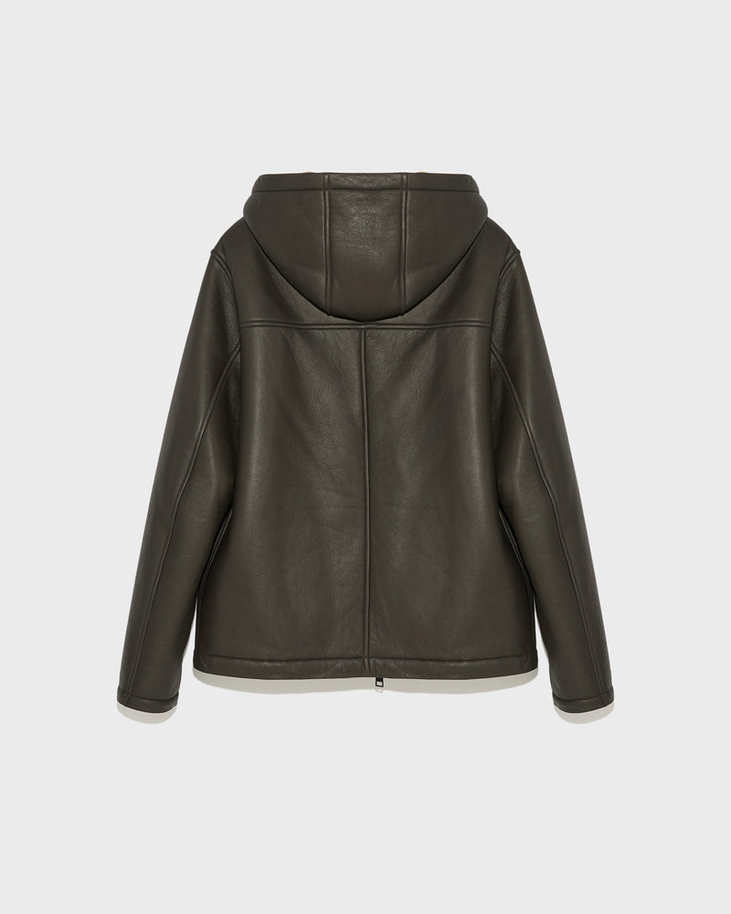 Silky shearling hoodie - brown - Yves Salomon