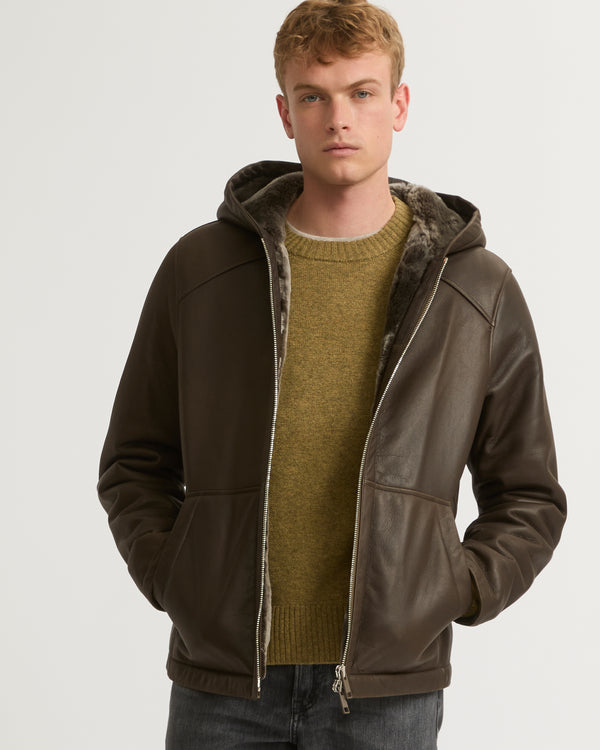 Silky shearling hoodie - alpes - Yves Salomon