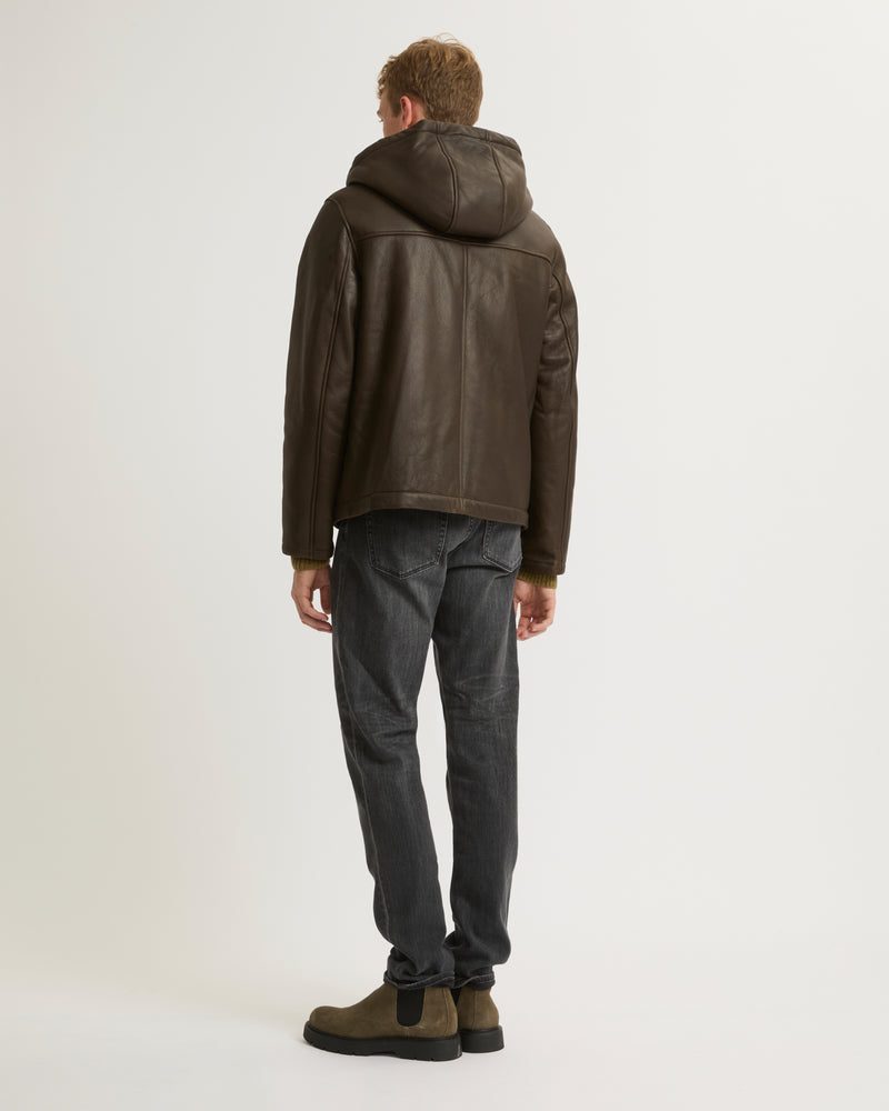 Silky shearling hoodie - grey - Yves Salomon