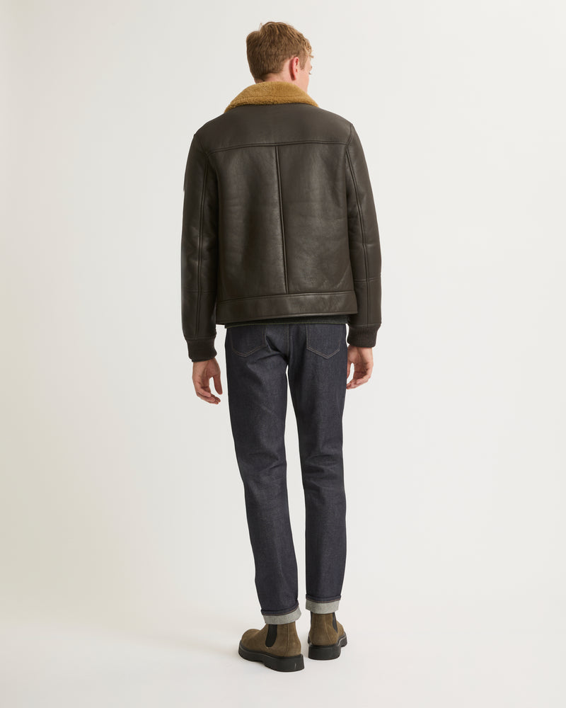 Silky shearling jacket - brown - Yves Salomon