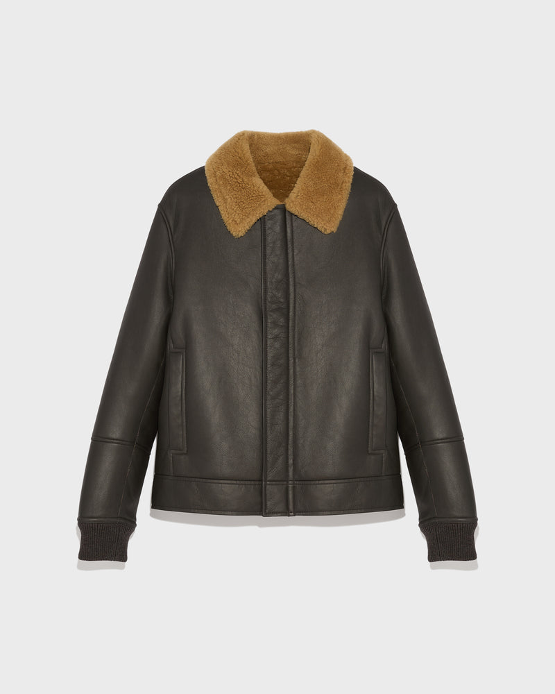 Silky shearling jacket - brown - Yves Salomon