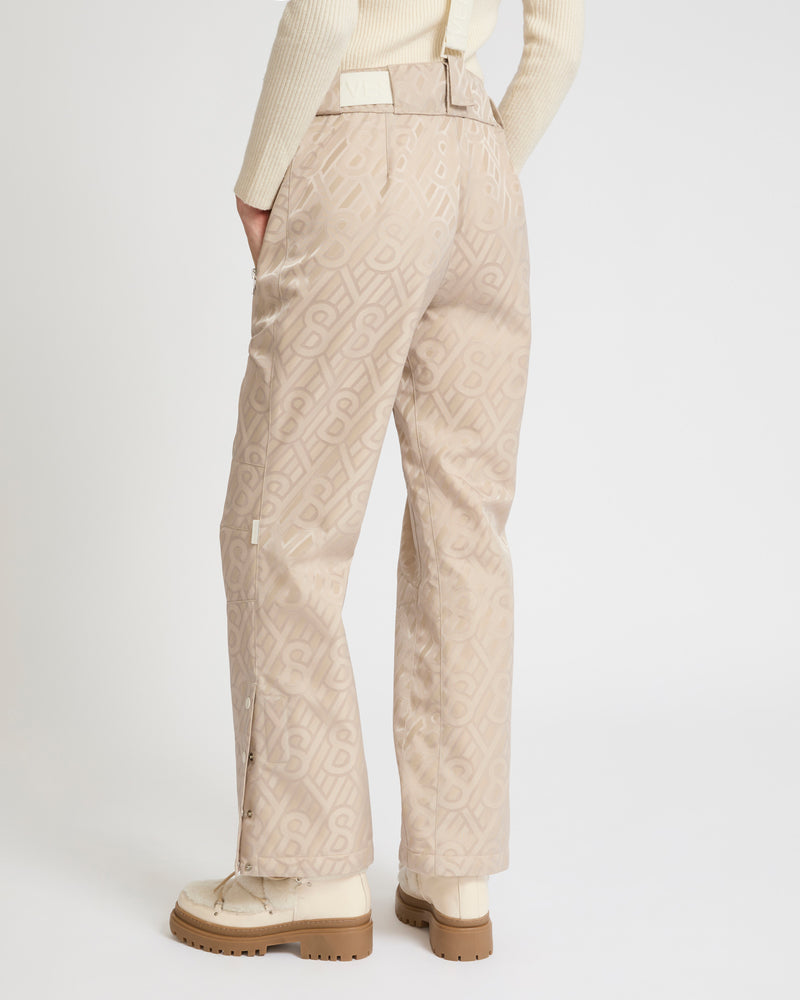 Wide leg skiwear trousers - khaki monogram - Yves Salomon