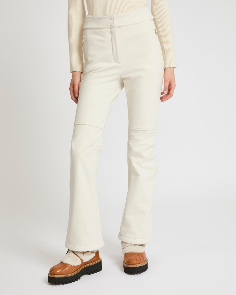 Softshell fabric flared fitted trousers - white - Yves Salomon