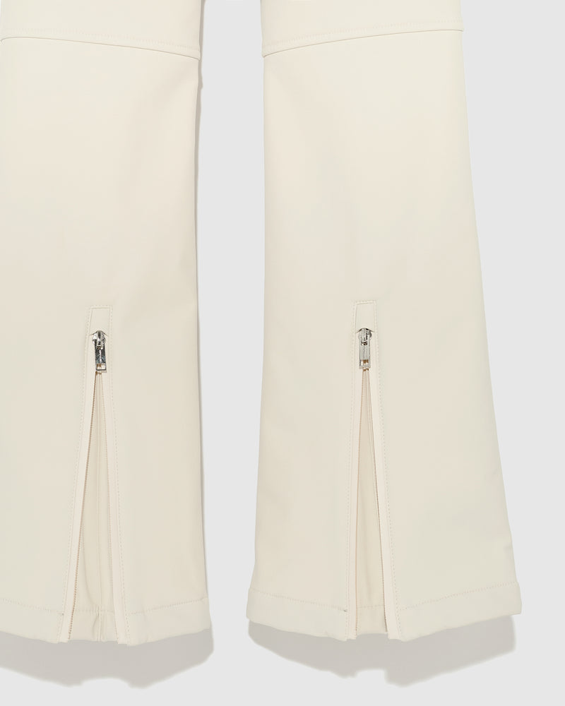 Softshell fabric flared fitted trousers - white - Yves Salomon