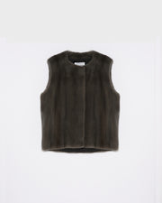 Long-haired mink fur gilet