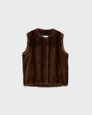 Long-haired mink fur gilet