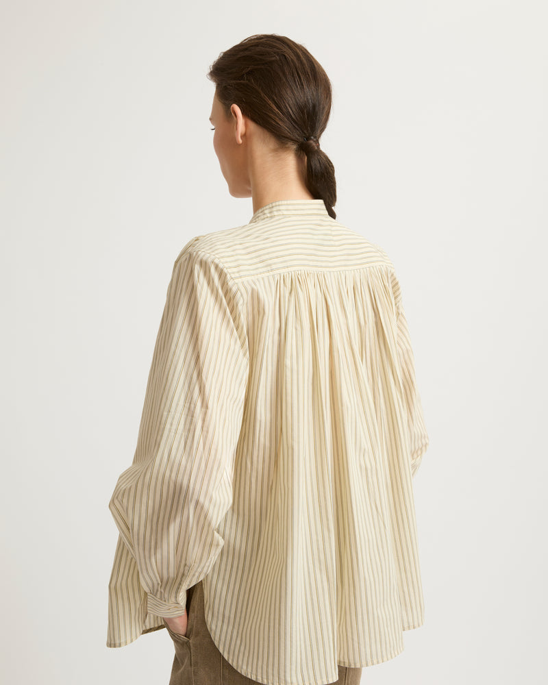 Pleated cotton-blend shirt-Yves Salomon-Winter sale & boxing day