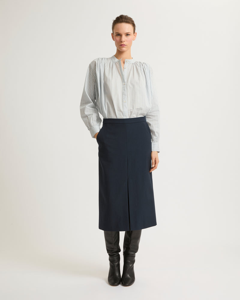 Pleated cotton-blend shirt-Yves Salomon-Winter sale & boxing day