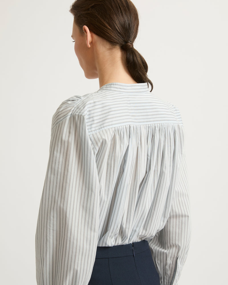 Pleated cotton-blend shirt-Yves Salomon-Winter sale & boxing day