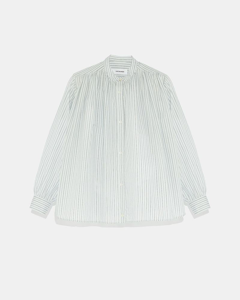 Pleated cotton-blend shirt-Yves Salomon-Winter sale & boxing day