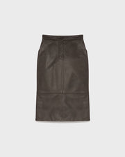 Lamb leather pencil skirt