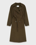 Long wool cashmere-blend trench coat