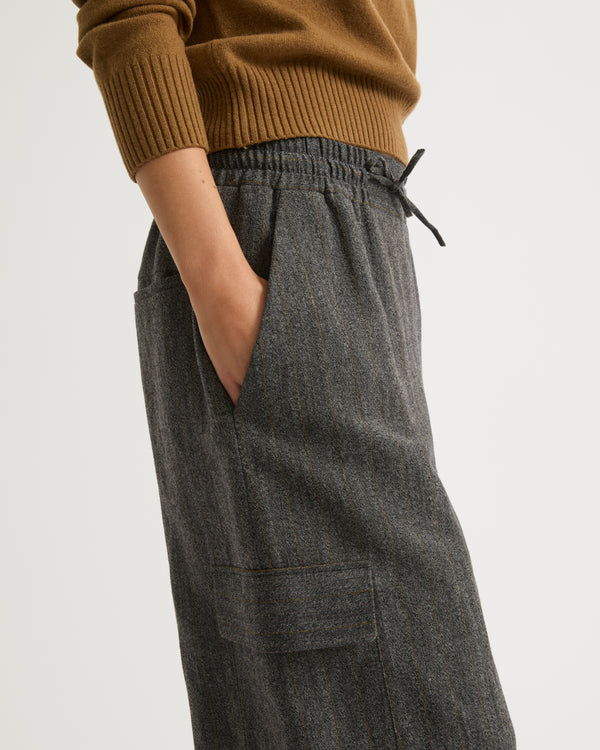 Flannel cargo trousers - grey - Yves Salomon