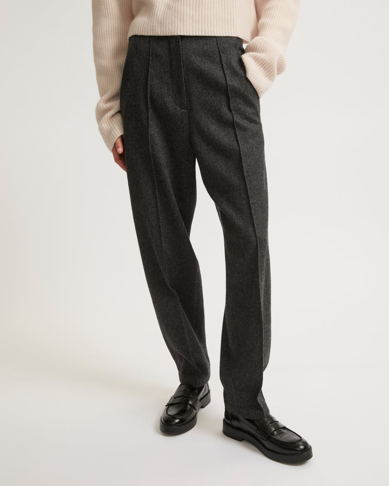 Flannel tailored trousers-Yves Salomon-Winter sale & boxing day