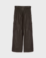 Wide-leg trousers in thin lambskin leather