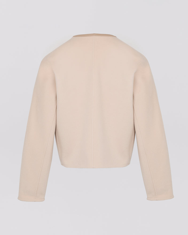 Short cashmere-mix wool jacket