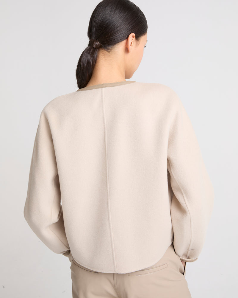 Short cashmere-mix wool jacket