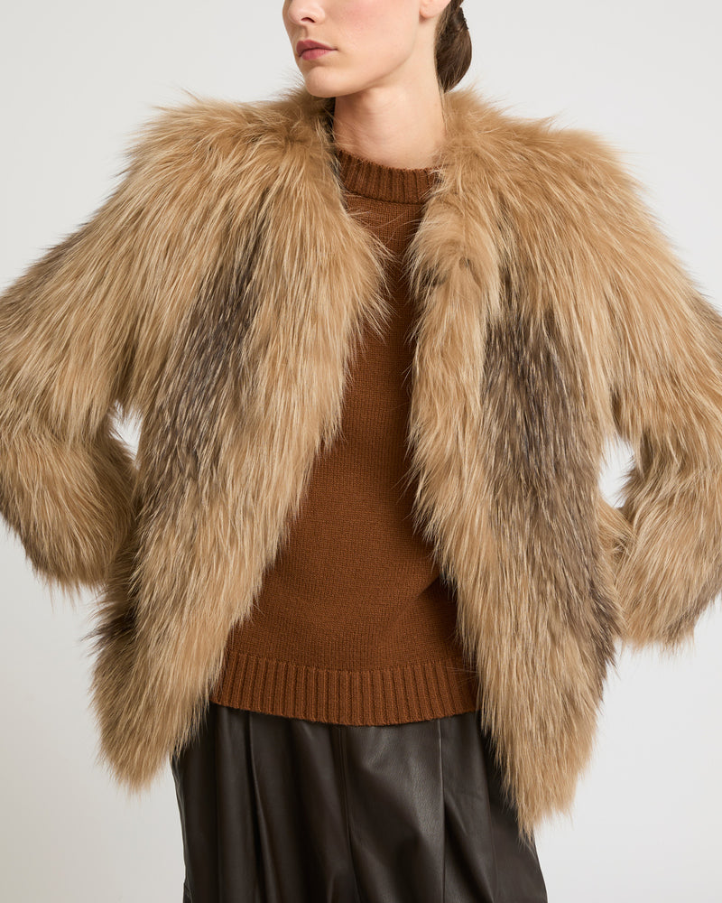 Knitted fox fur jacket