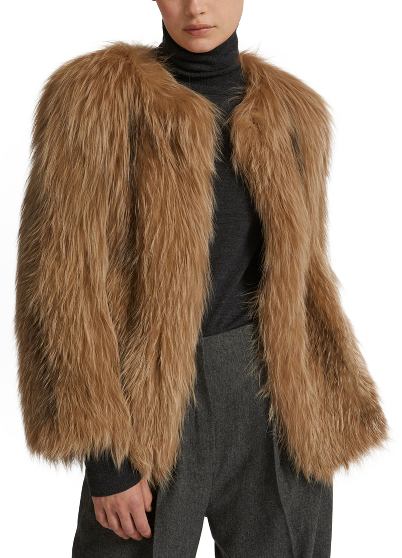 Knitted fox fur jacket