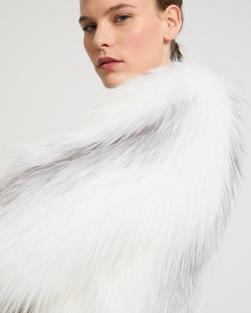 Knitted fox fur jacket - white - Yves Salomon