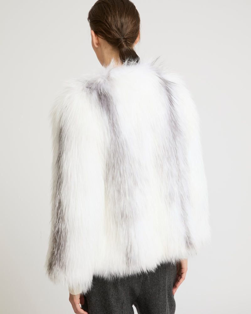 Knitted fox fur jacket - white - Yves Salomon