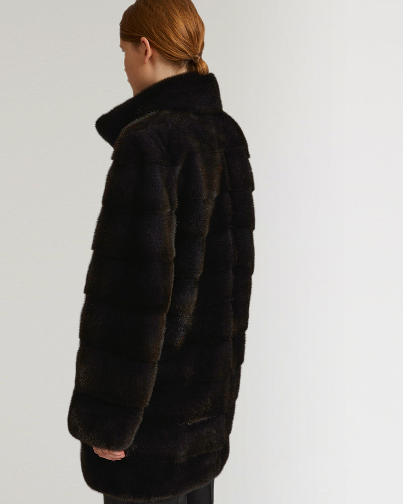 Long mink coat with collar-Yves Salomon-Winter sale & boxing day