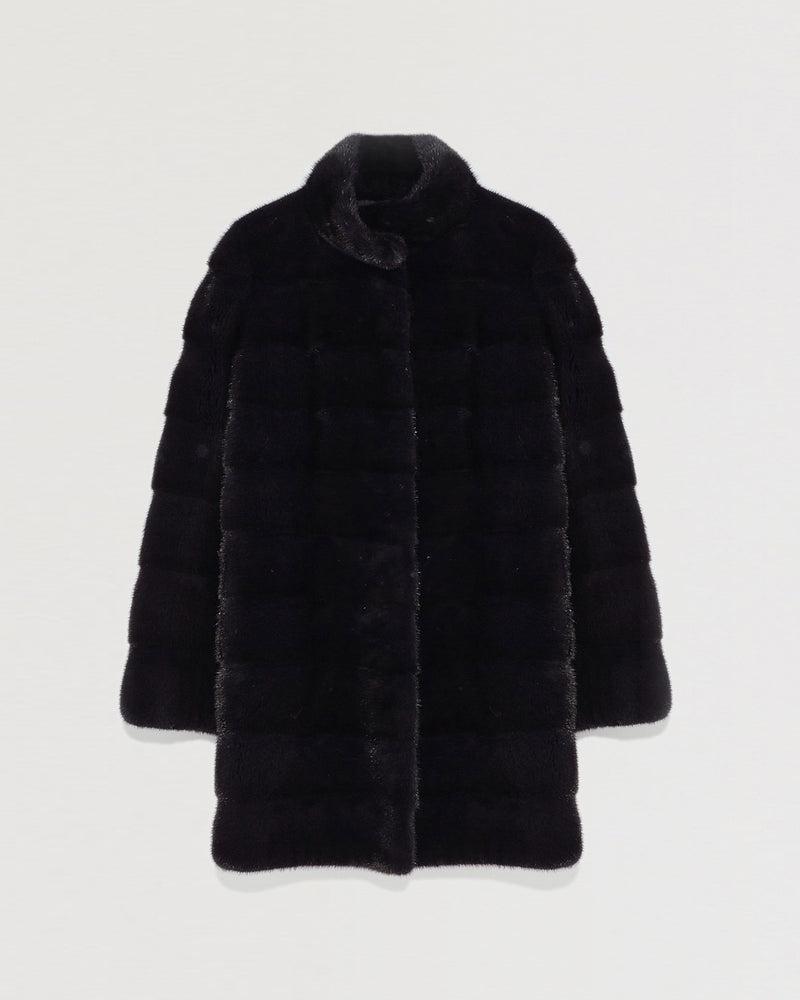 Long mink coat with collar-Yves Salomon-Winter sale & boxing day