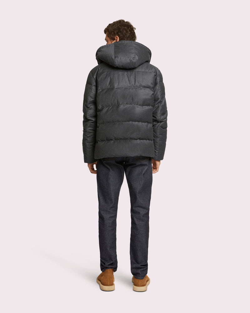 Short down jacket with dehaired mink fur inside collar-Yves Salomon-Winter sale & boxing day