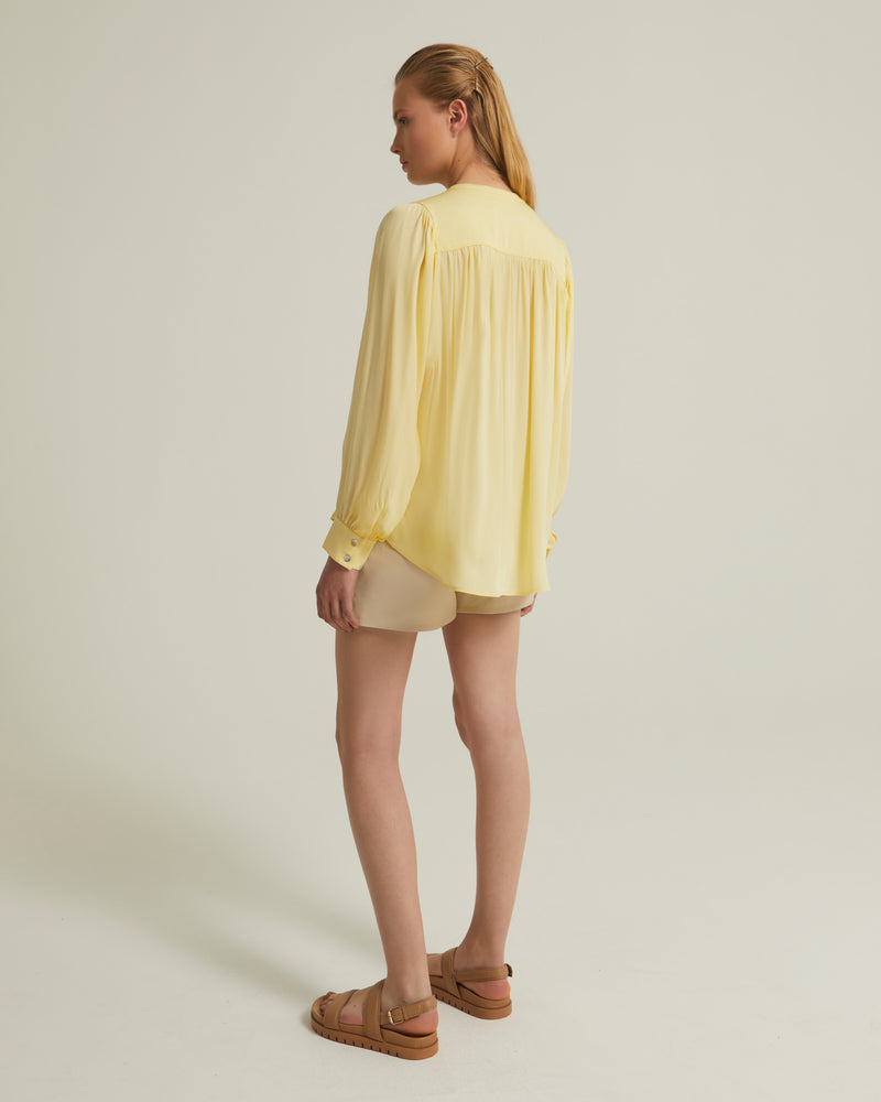 Oversized crepe blouse - yellow
