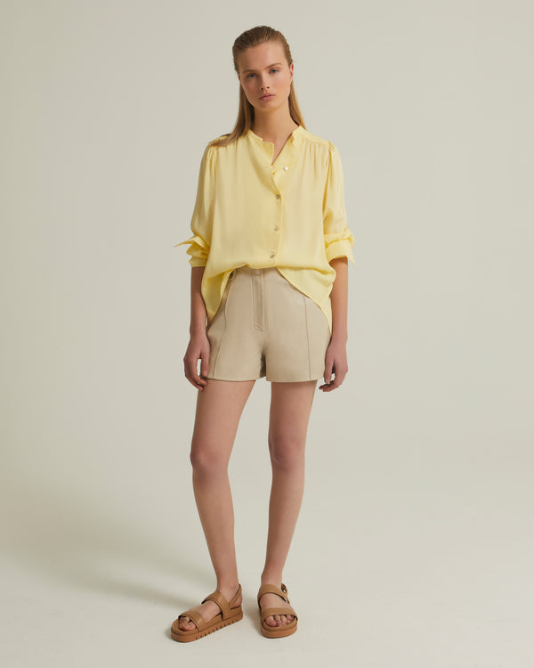 Oversized crepe blouse - yellow